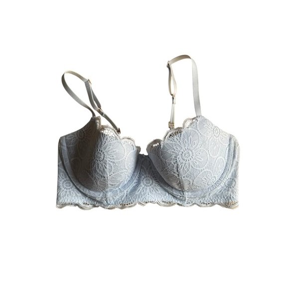 Aerie Light Blue Lace Push Up Bra Size 34C - Picture 1 of 3
